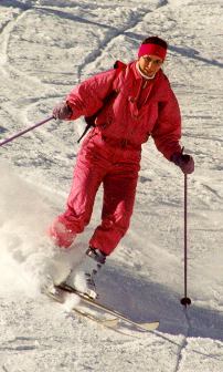 ... beim Skifahren ...